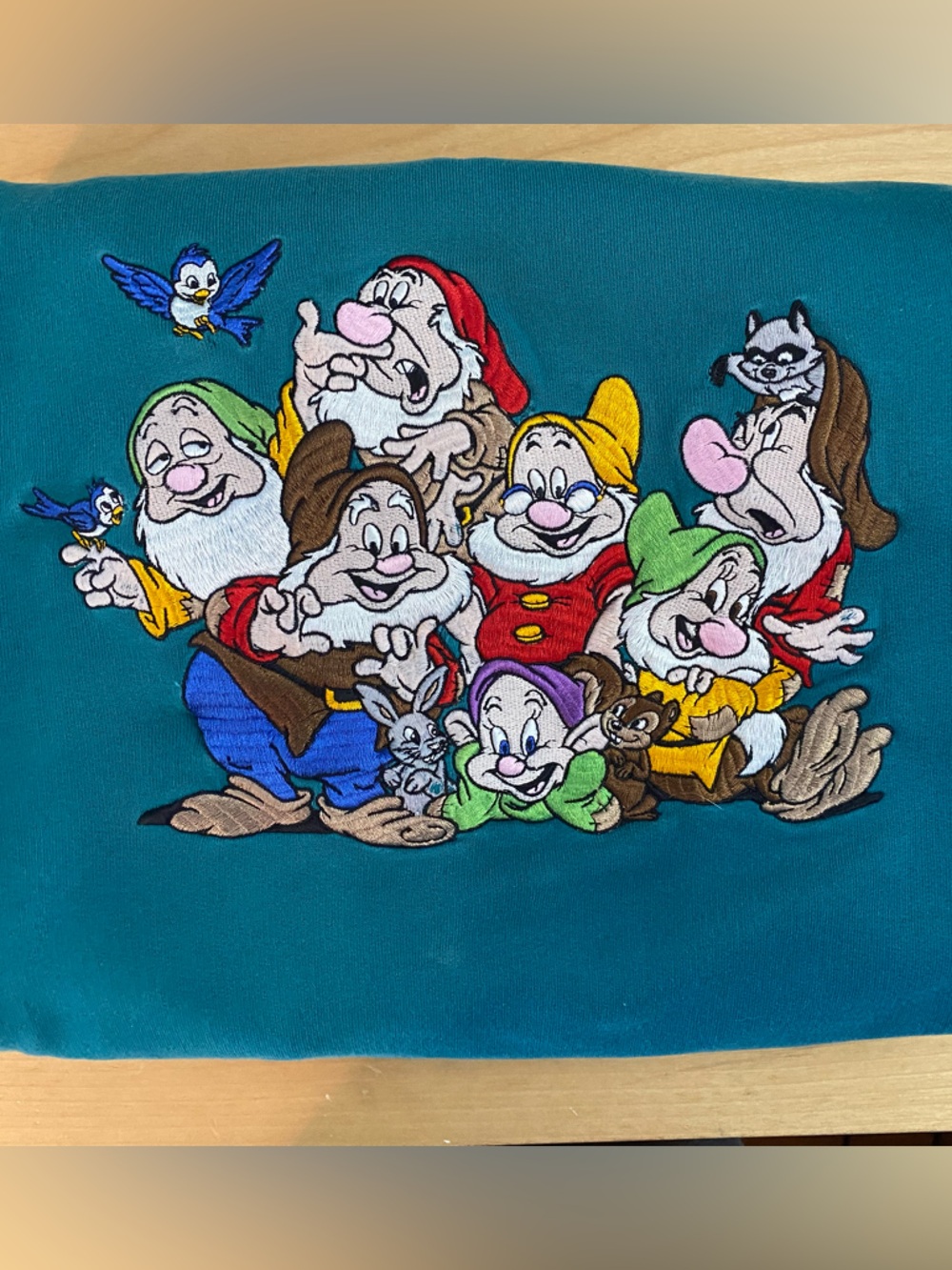Vintage Disney Seven Dwarves Teal Crewneck Sweatshirt M